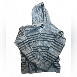 Quiksilver  Men’s “Major Stripes” Full-Zip Hoodie in Heather Grey  XL